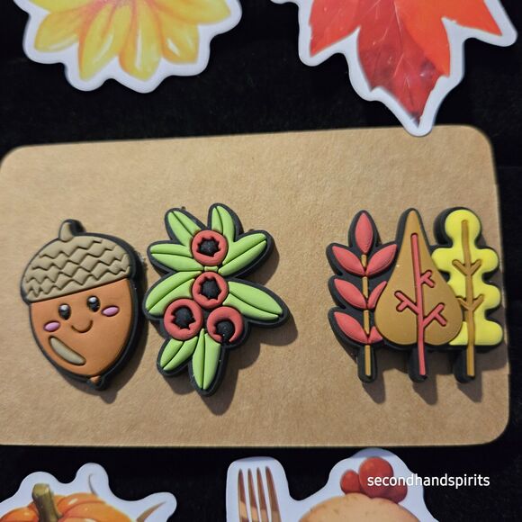Fall Halloween Thanksgiving Tic Pins And Seasonal Stickers - Picture 2 of 3